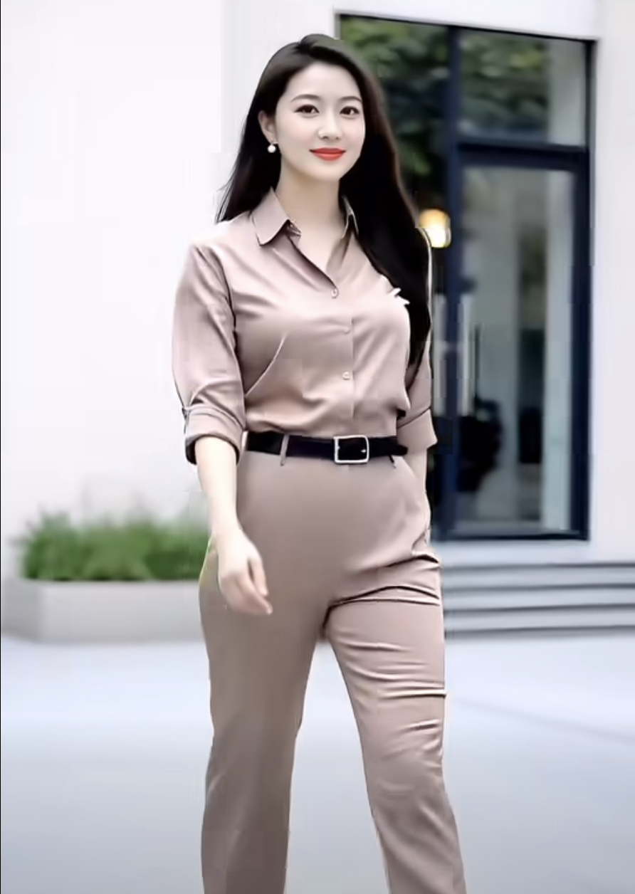 Set bộ quần dài áo sơ mi phong cách Basic