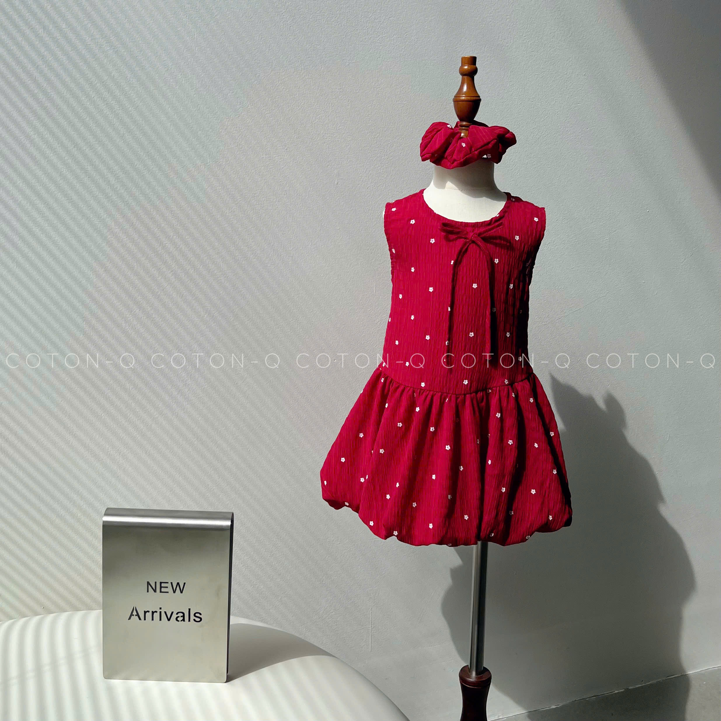 Đầm bé Cotton Q đỏ phối hoa_thumbnail_5