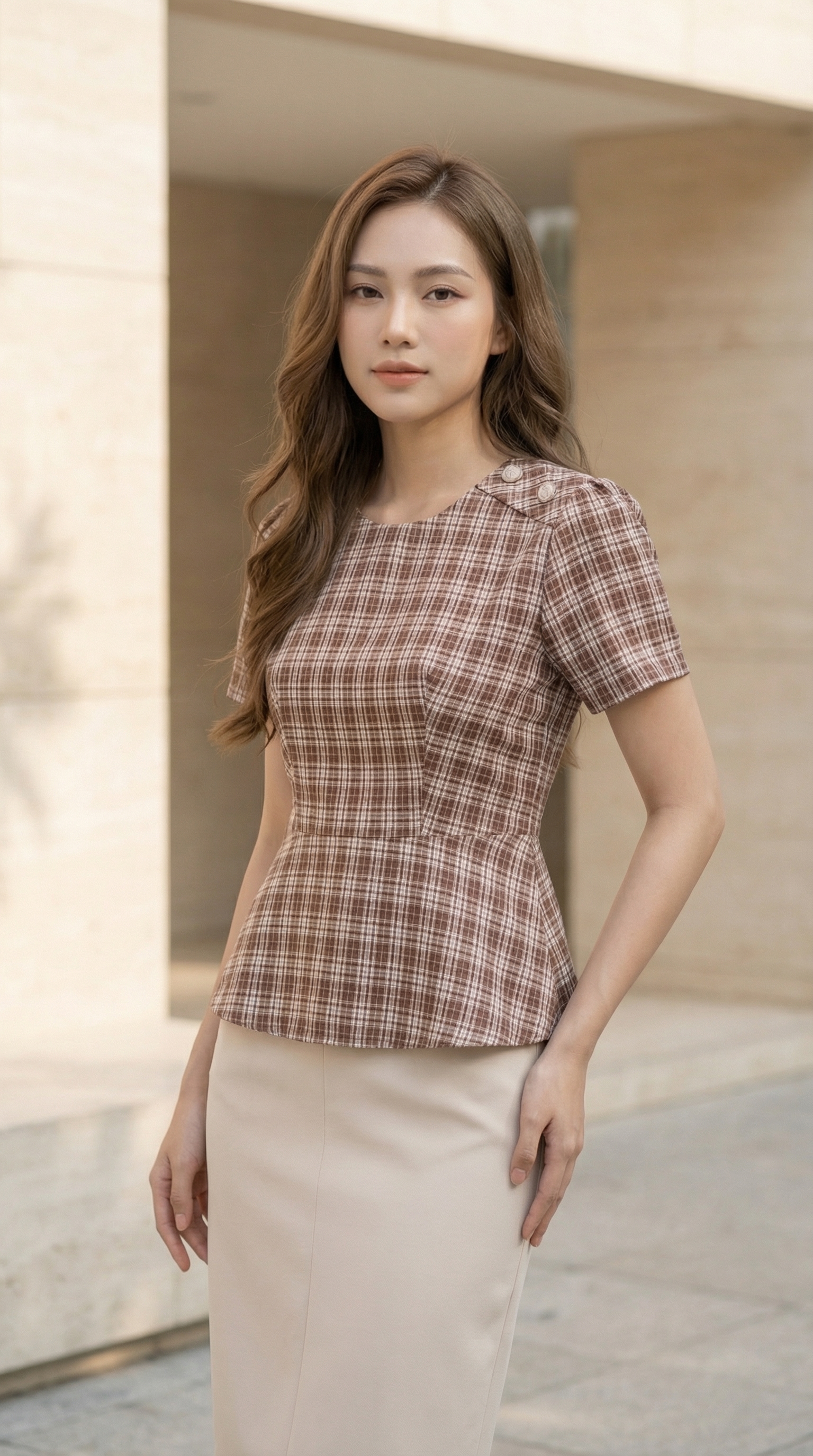 Áo sơ mi TRALI 26103 kẻ caro nâu đỏ_thumbnail_3