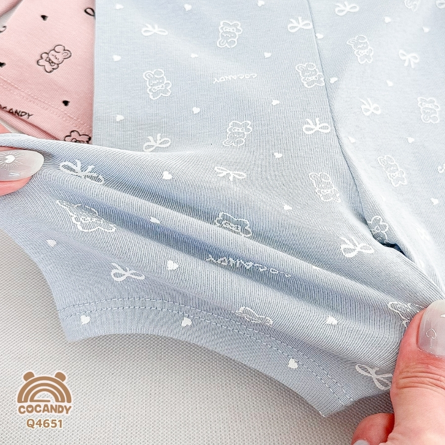 Set quần legging cộc HỒNG XANH hình thỏ nơ_thumbnail_8