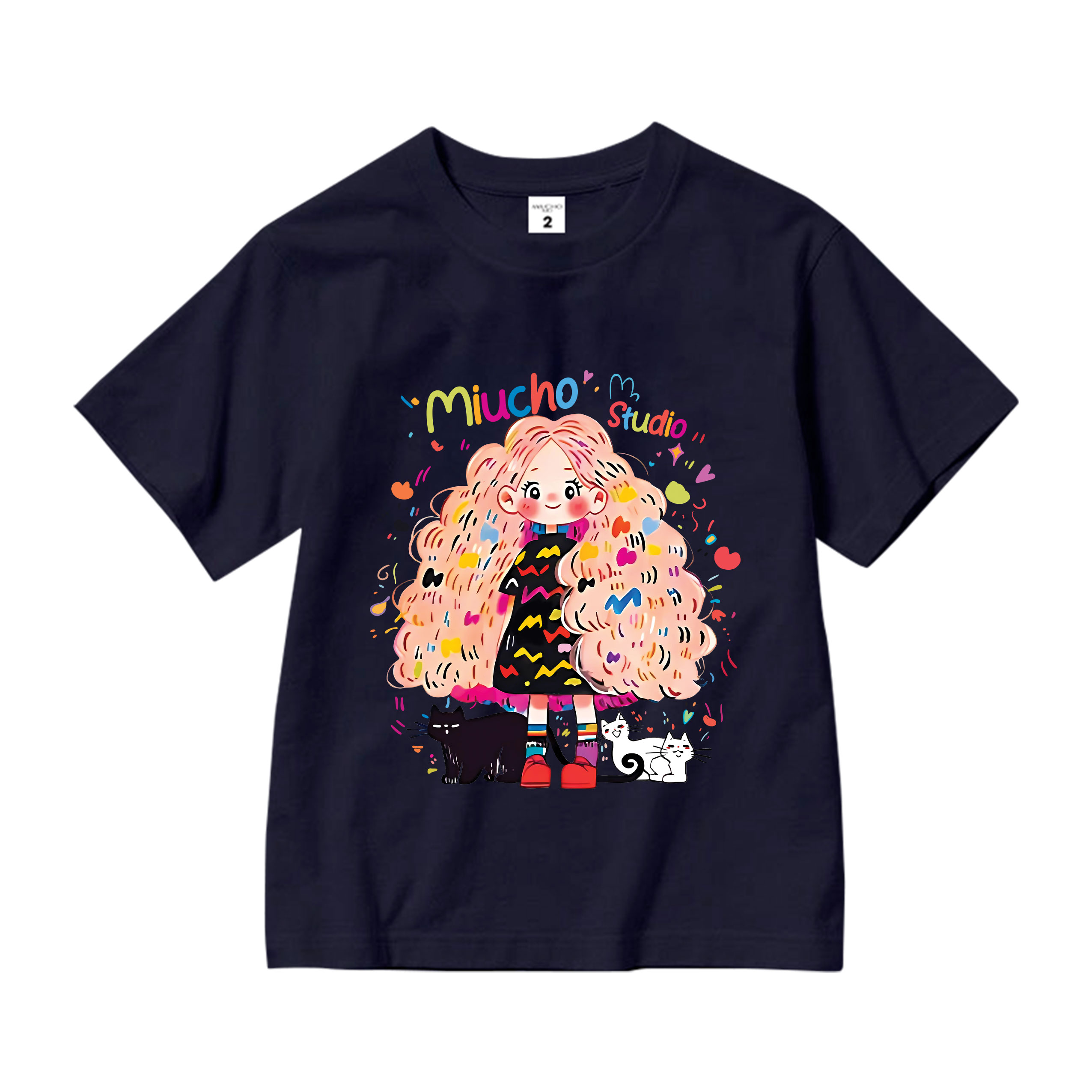 Áo thun bé gái form rộng chất vải cotton thoáng mát AED1544 Miucho Kid in artwork_thumbnail_12