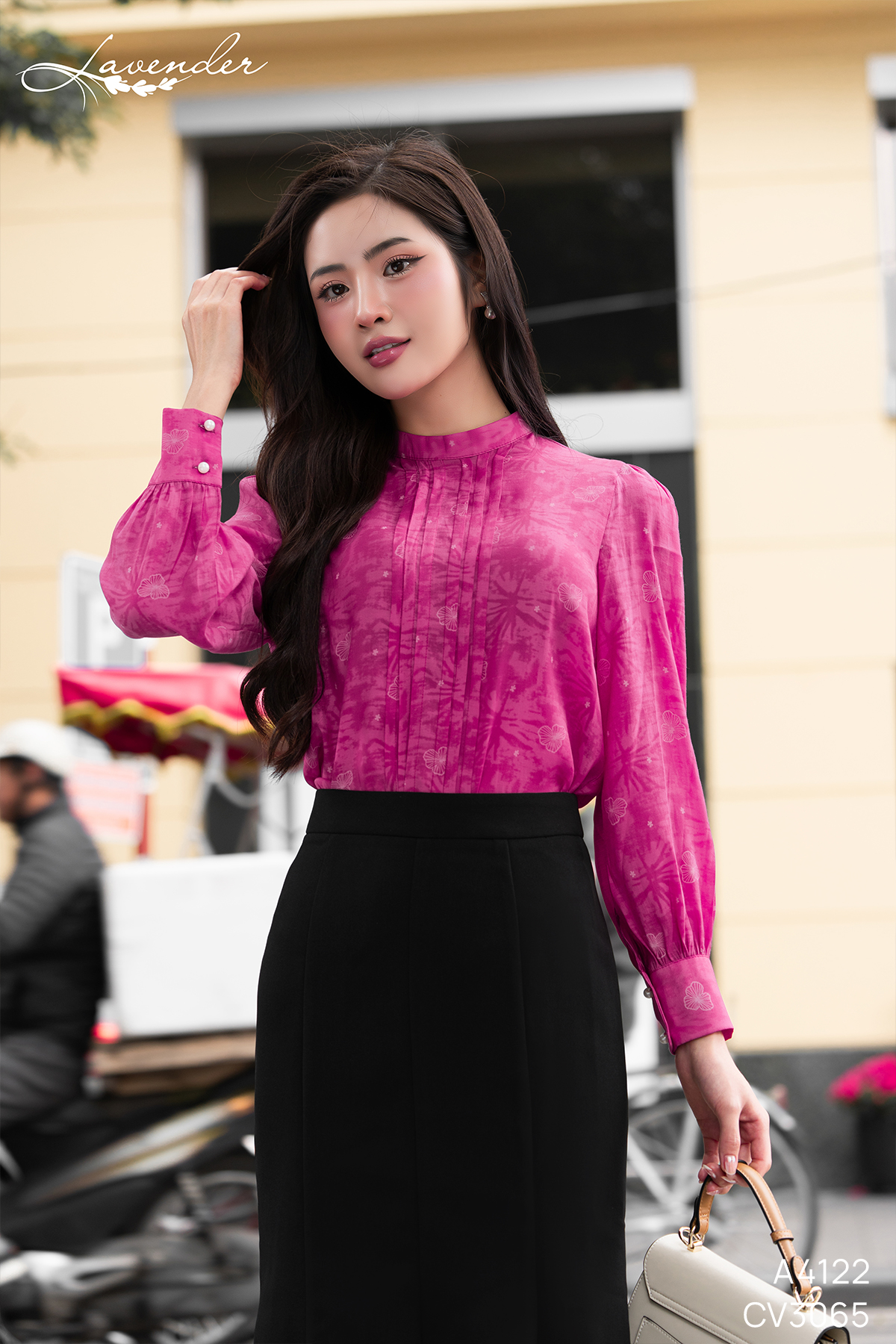 Set Áo sơ mi tơ hoa hồng A4122_thumbnail_6