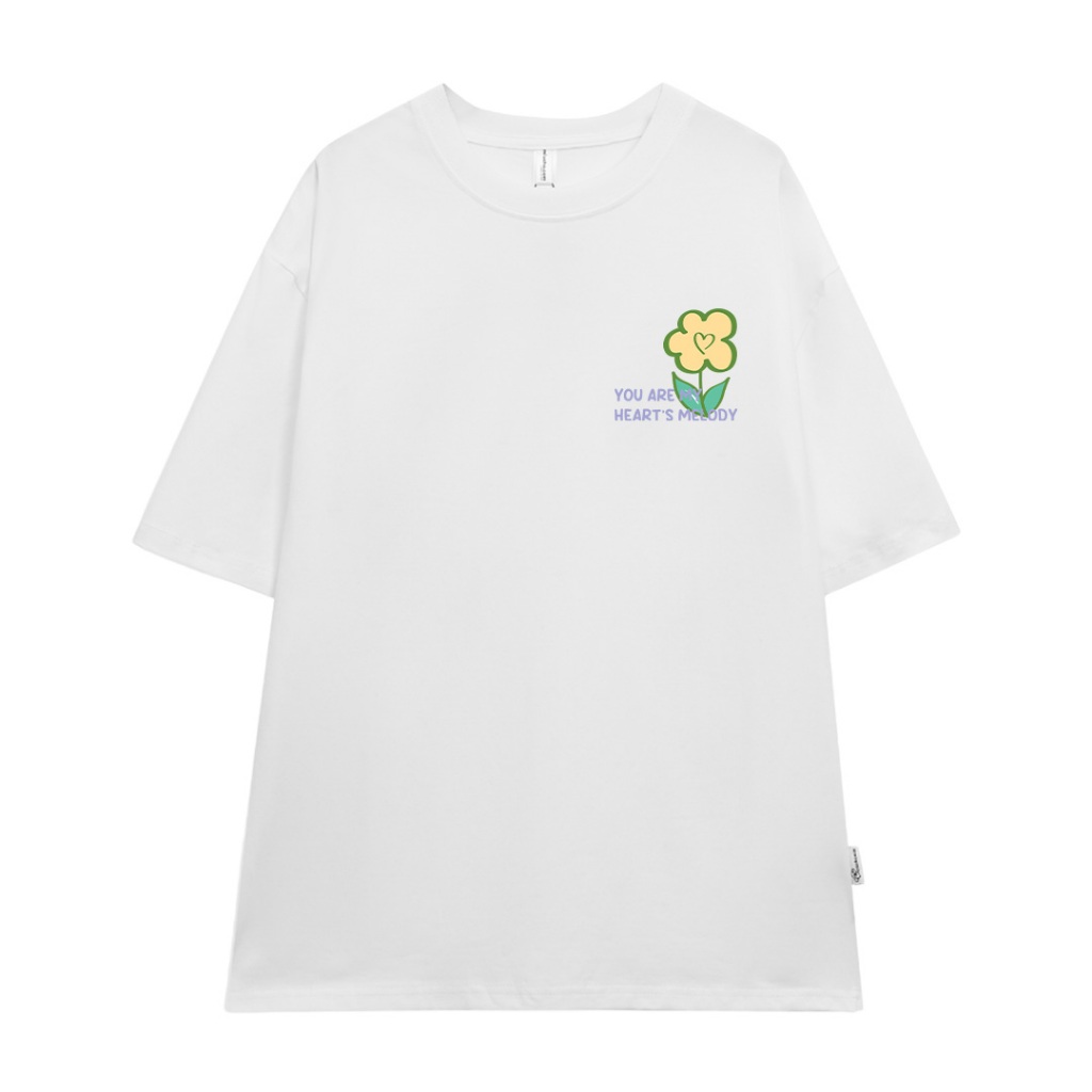 Áo thun cặp đôi hình trái tim form rộng tay lỡ màu xinh ATD1208 Miucho vải cotton thoáng mát cổ tròn in mix_thumbnail_11