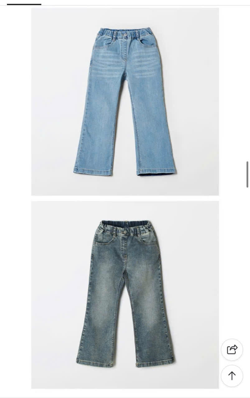 HE128 Quần jean ống loe bé gái ( ĐẬM )