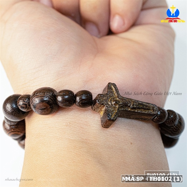 Vòng mân côi gỗ mun công 10ly