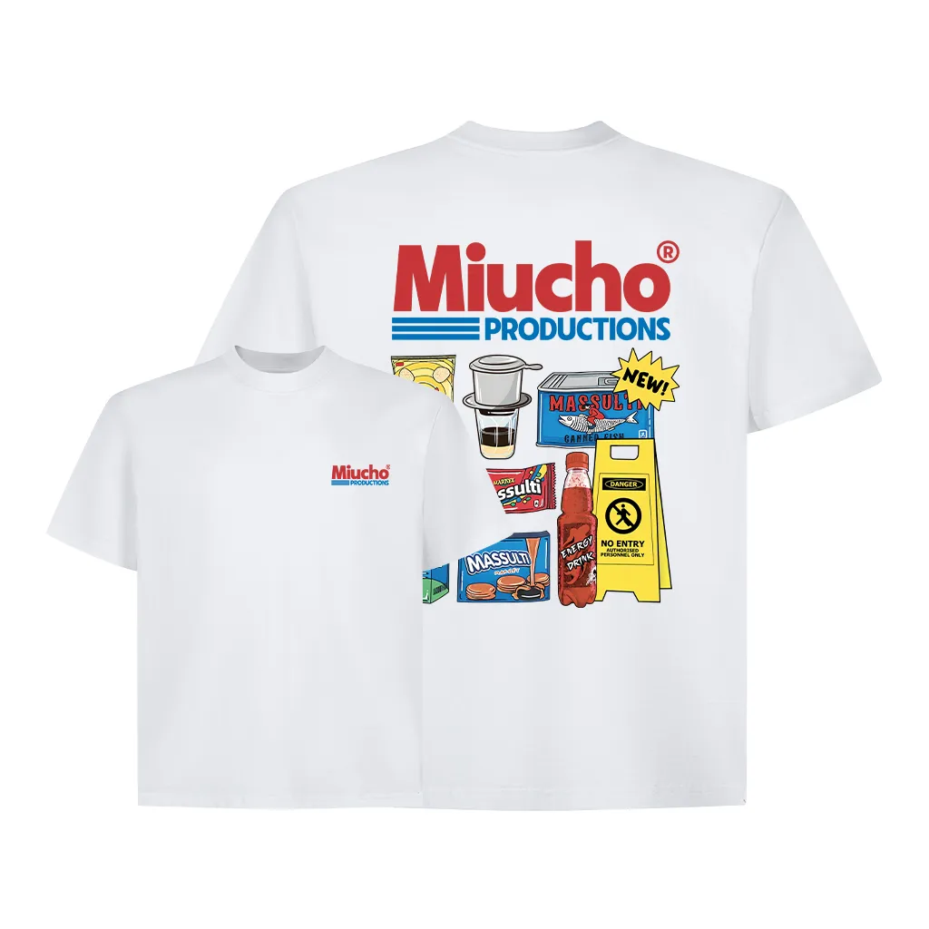 Áo thun form boxy street style unisex 2529 Miucho vải cotton thoáng mát co giãn in mix