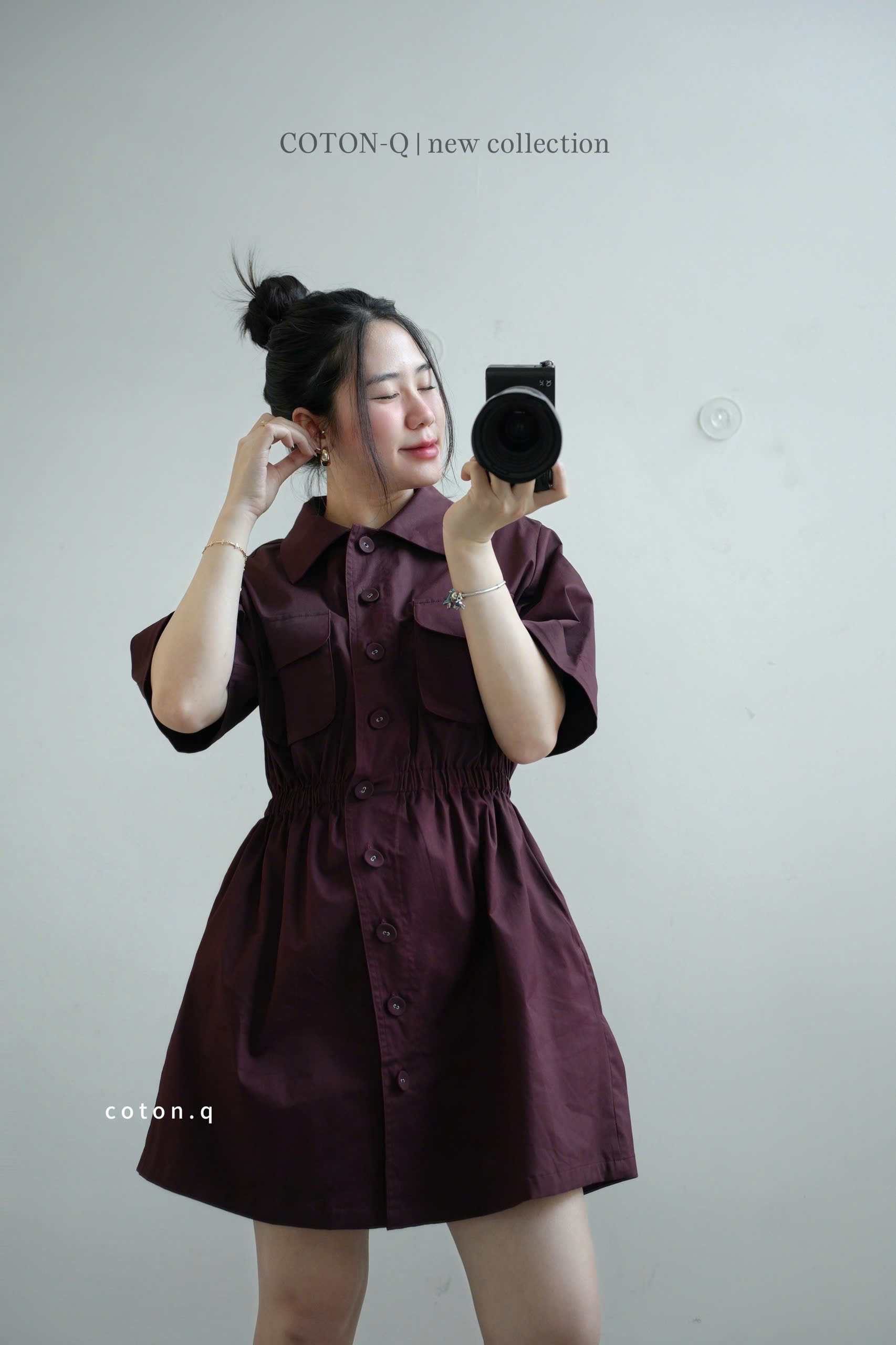 Đầm nữ Coton Q nhún 2 túi ( BE )_thumbnail_17