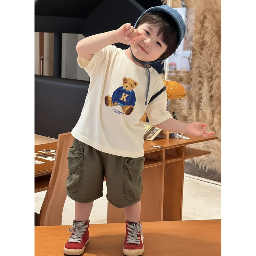 Áo thun bé trai bé gái Kado Teddy form rộng 3411_thumbnail_2