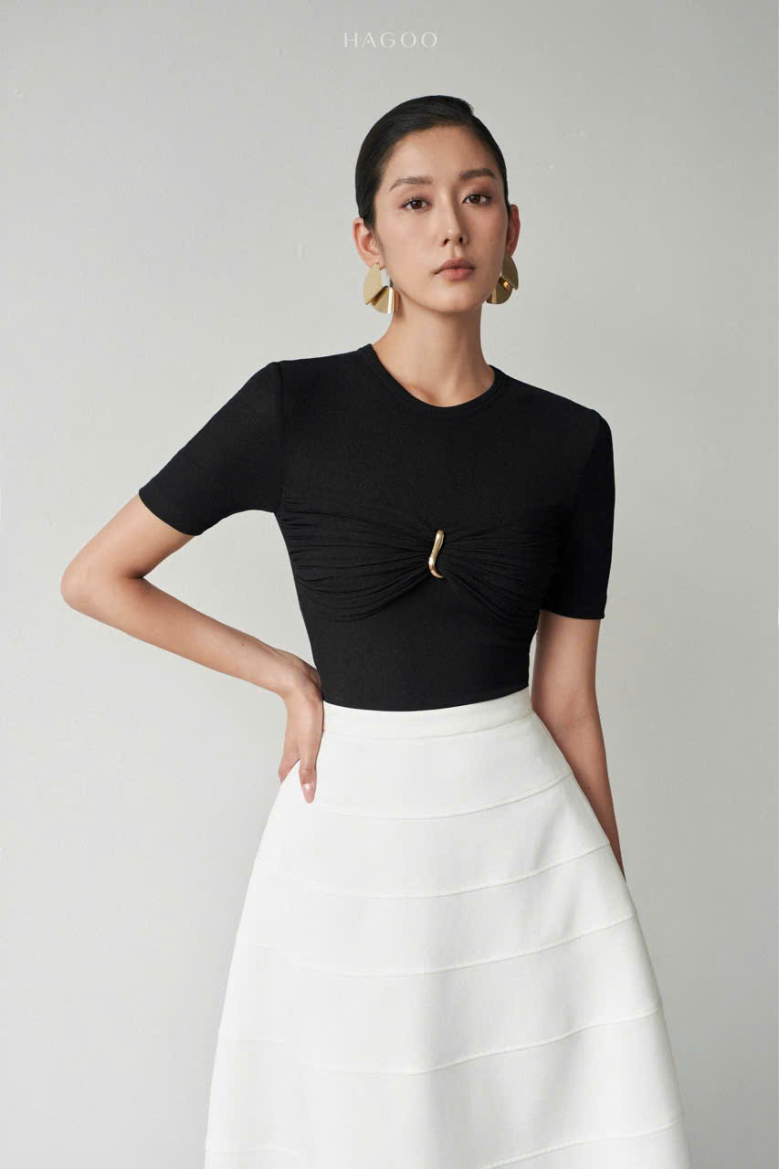 Áo thun nhún ngực khuyên vàng HAGOO_thumbnail_4