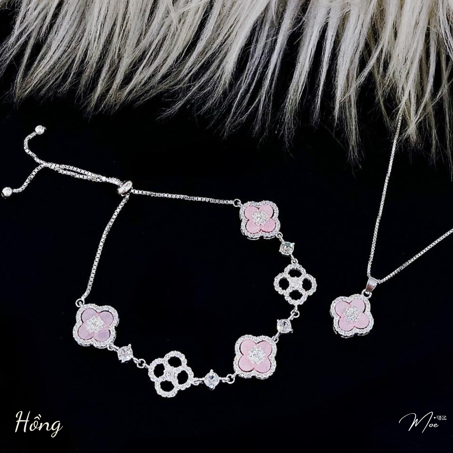 D265 - Dây chuyền cỏ 4 lá pha lê_thumbnail_3