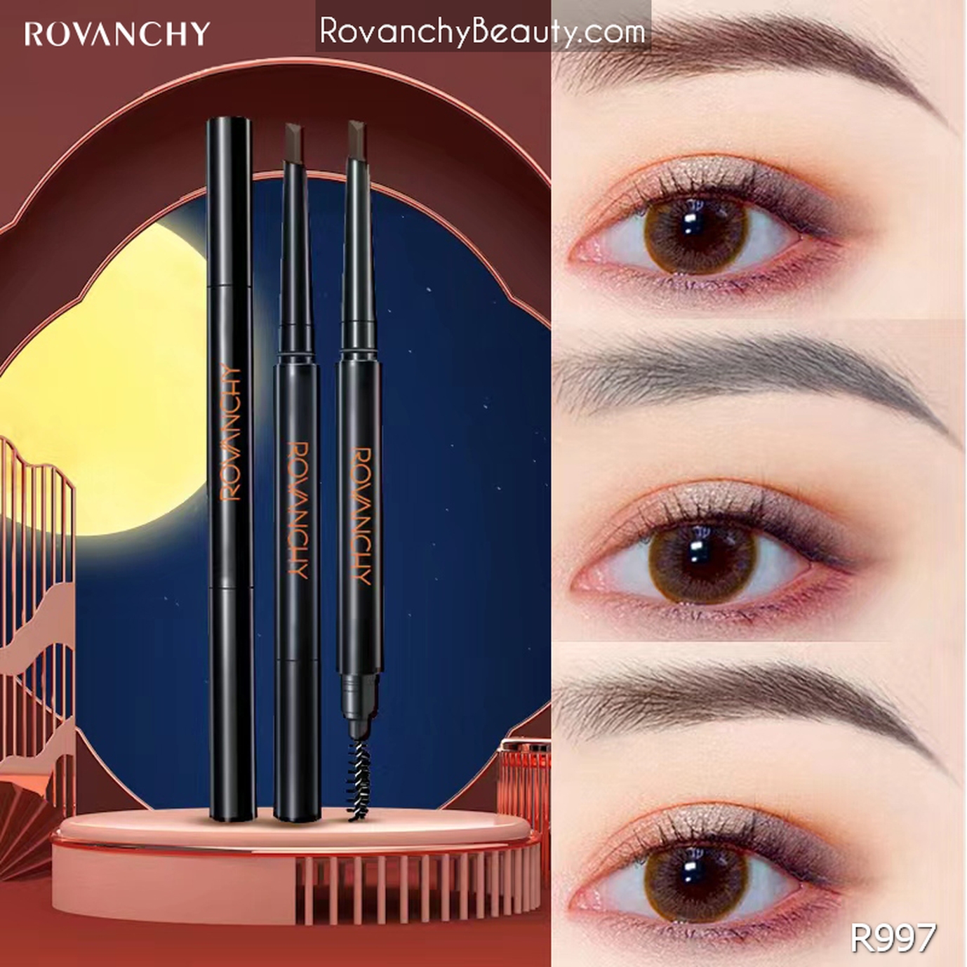 R997 Chì Kẻ Mày 2 Đầu Chống Nước, Lâu Trôi ROVANCHY – Kẻ Mày Tự Nhiên, Bền Màu, Dễ Kẻ Cho Người Mới_thumbnail_5