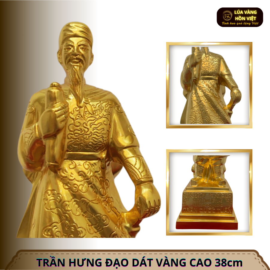 TƯỢNG TRẦN HƯNG ĐẠO  DÁT VÀNG CAO 38cm_thumbnail_2