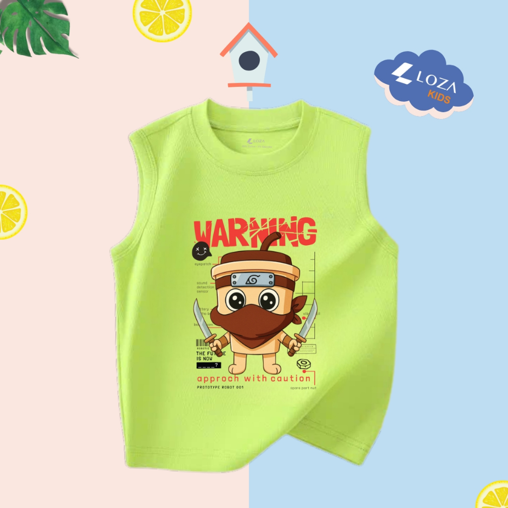 Áo thun in Brainrot Capucino, Bombardiro Crocodilo mẫu mới 2025 cho bé trai - Áo phông sát nách cho bé Loza Kids ST003_thumbnail_1