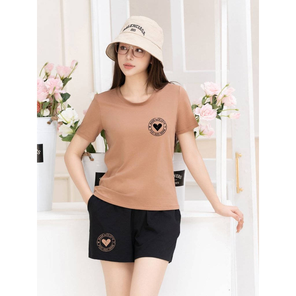 [Form Vừa] Bộ đồ nữ dáng vừa- Set đồ nữ mặc nhà mùa hè (áo thun + quần đùi) - LOZA G0132_thumbnail_9