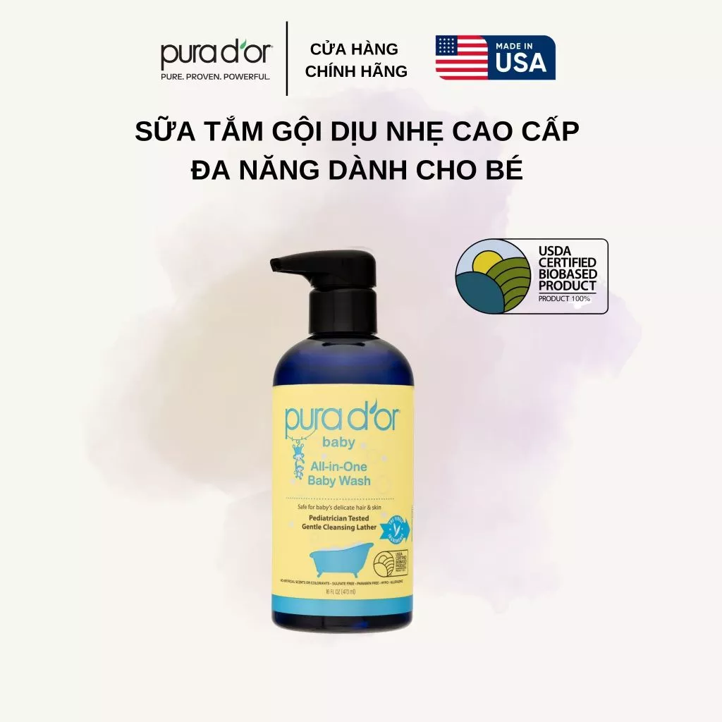 Sữa tắm gội dịu nhẹ đa năng dành cho bé PURA D'OR All-in-One 473ml_thumbnail_4