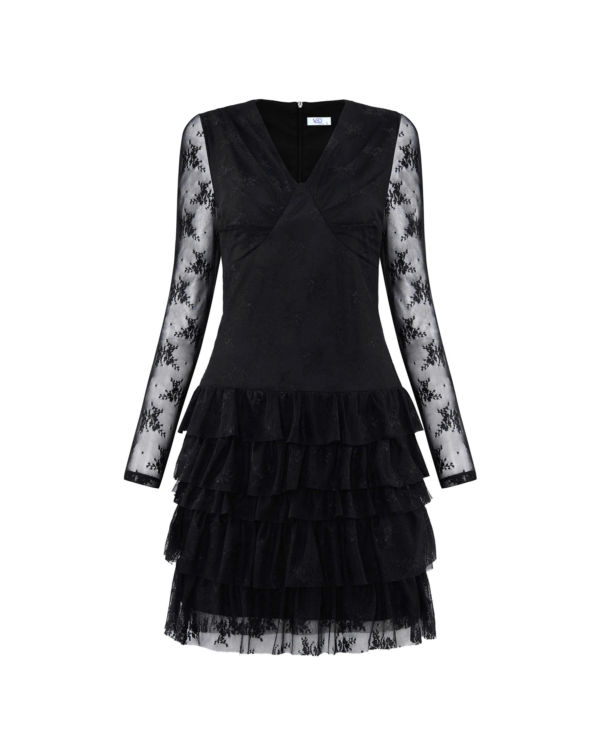 Đầm ren hoa nhún kiểu tầng bigsize DA172 dành cho nàng béo mập từ 55-95kg