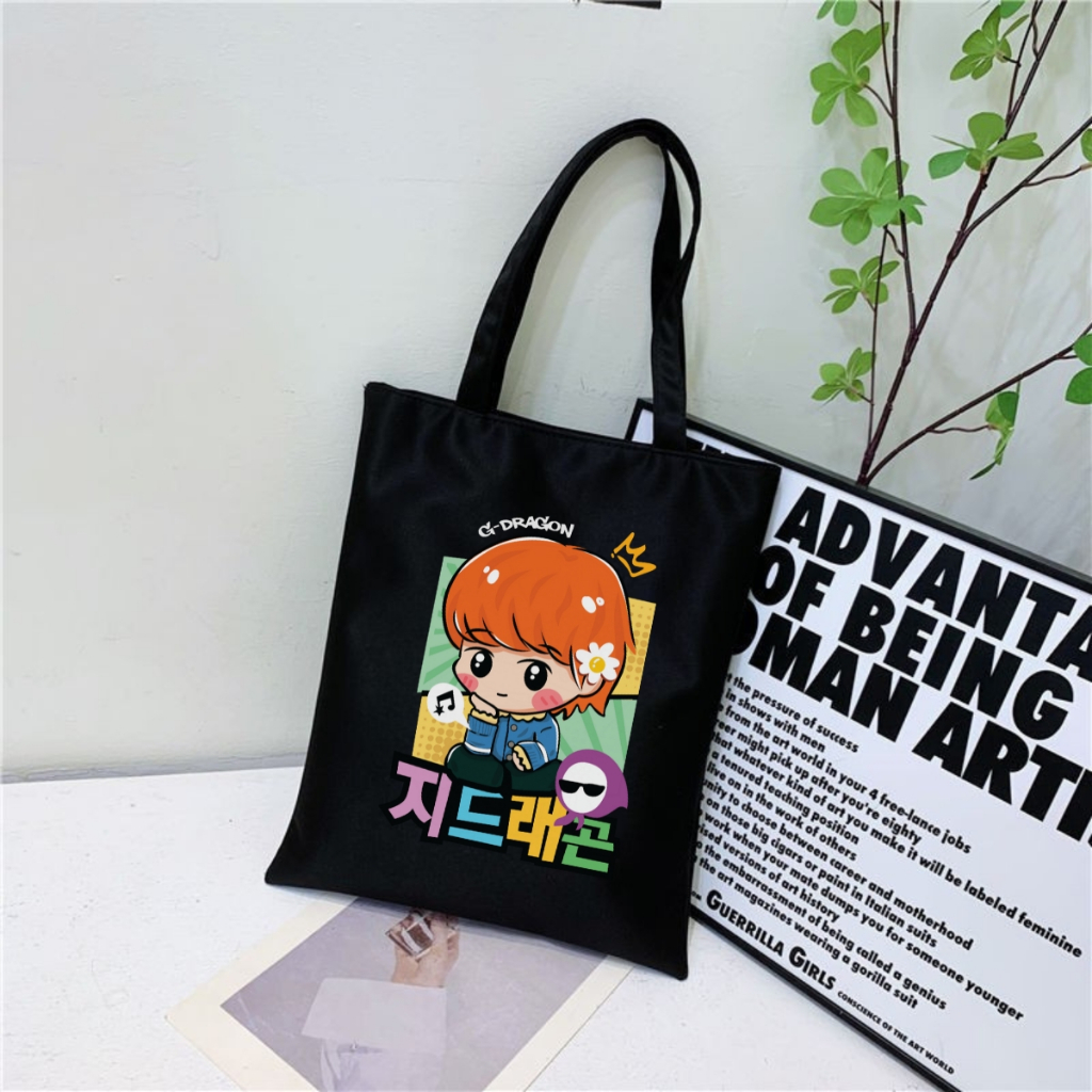 Túi Tote hình G-Dragon - Túi vải canvas có túi phụ và khoá kéo đựng vừa A4 và laptop (33x37cm) - TOTE24_thumbnail_7