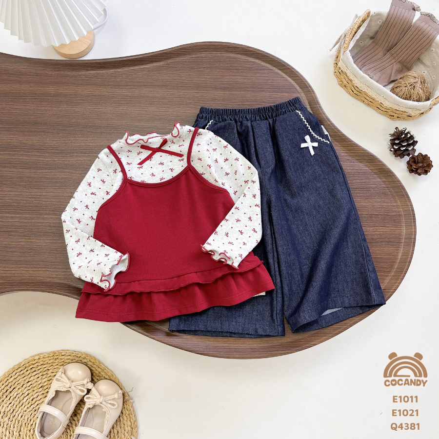 Áo dài XÁM nơ đỏ phối cổ nơ_thumbnail_1