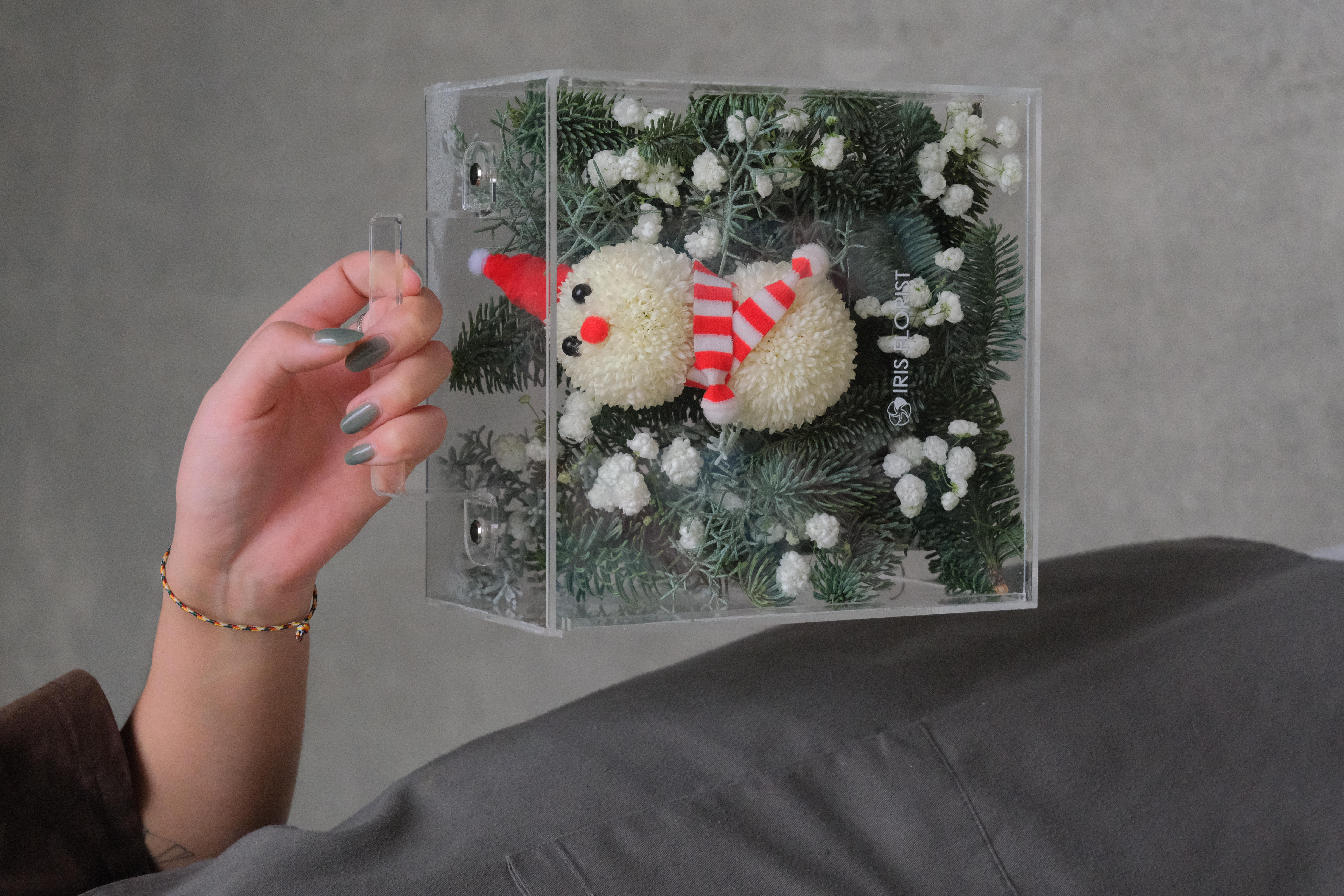 Hộp Mica - Snow man - Size 20x20cm