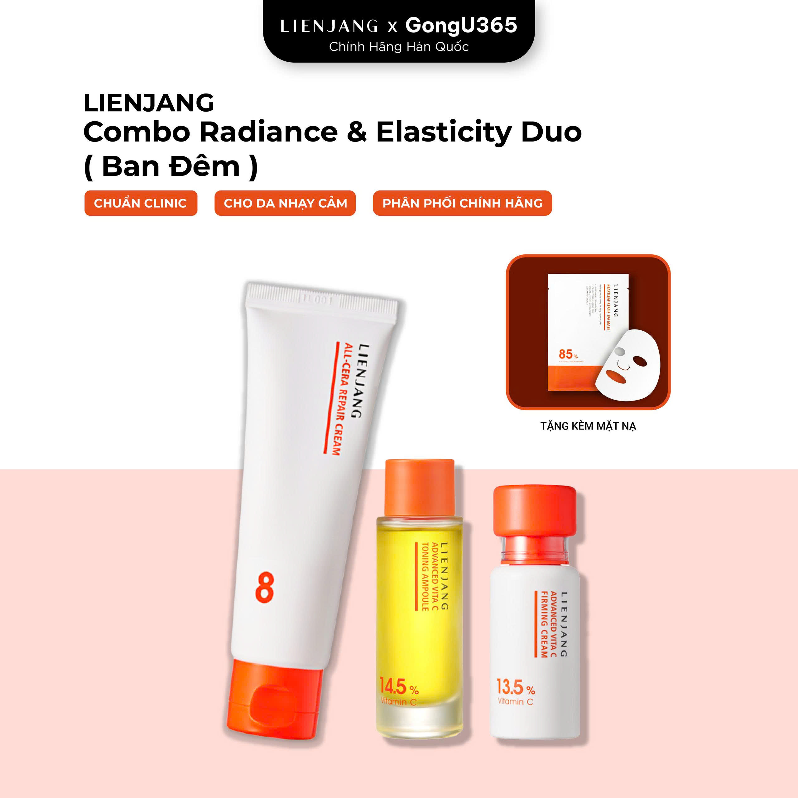 COMBO LIENJANG ADVANCED VITA C TONING AMPOULE 14.5% & ADVANCED VITA C FIRMING CREAM 13.5% & ALL-CERA REPAIR CREAM - Bộ 3 Kem Dưỡng & Serum - Phục Hồi Da Dưỡng Trắng Mờ Nám - Ceramide 5X, Vitamin C nguyên chất - [LJ013]