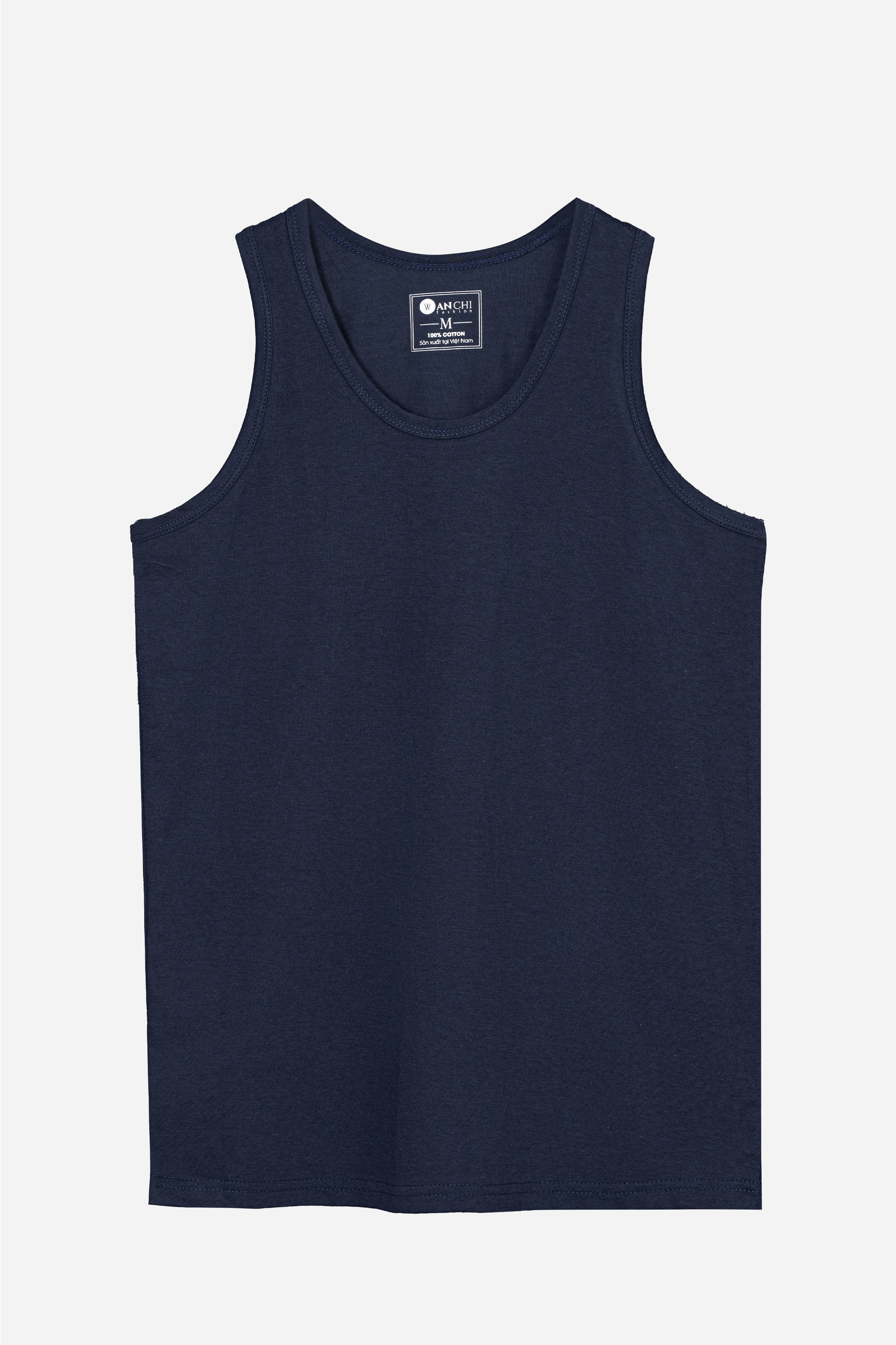 Áo Ba Lỗ Nam Trung Niên Mặc Lót Trong ANCHI Chất Liệu Cotton Màu Xanh Than