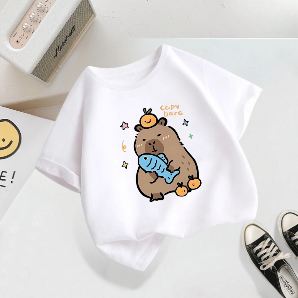 Áo thun bé trai in hình 'Capybara ôm cá'- Loza Kids AT2801_thumbnail_2