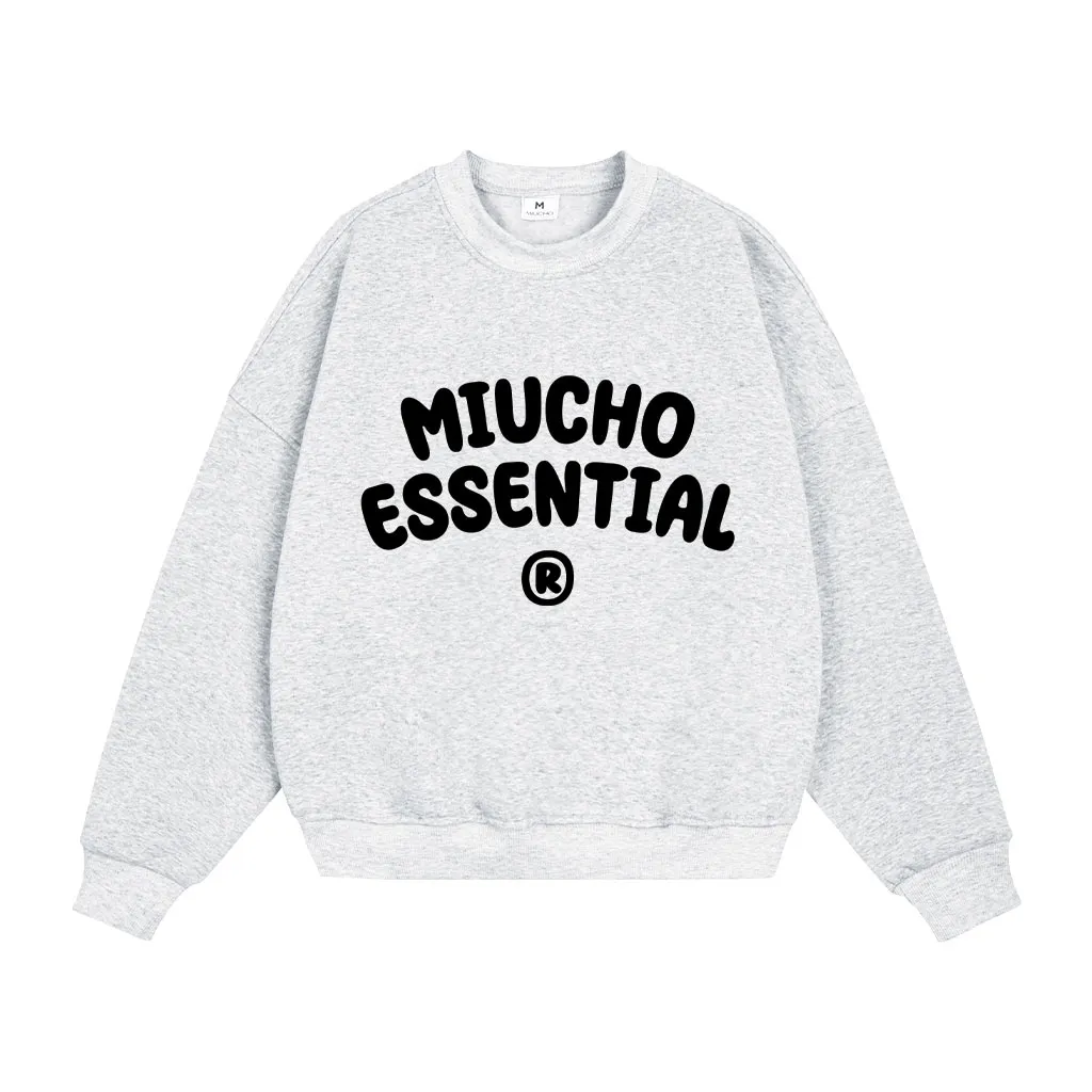 Áo Sweater boxy unisex Miucho Club vải nỉ 2 da cao cấp thoáng mát cổ tròn in chữ basic 2820_thumbnail_0