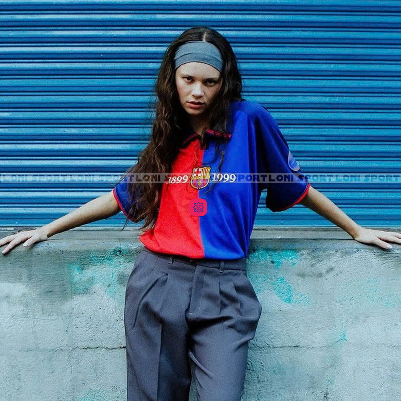 Áo Retro Barca sân nhà xanh/đỏ 1899/1999