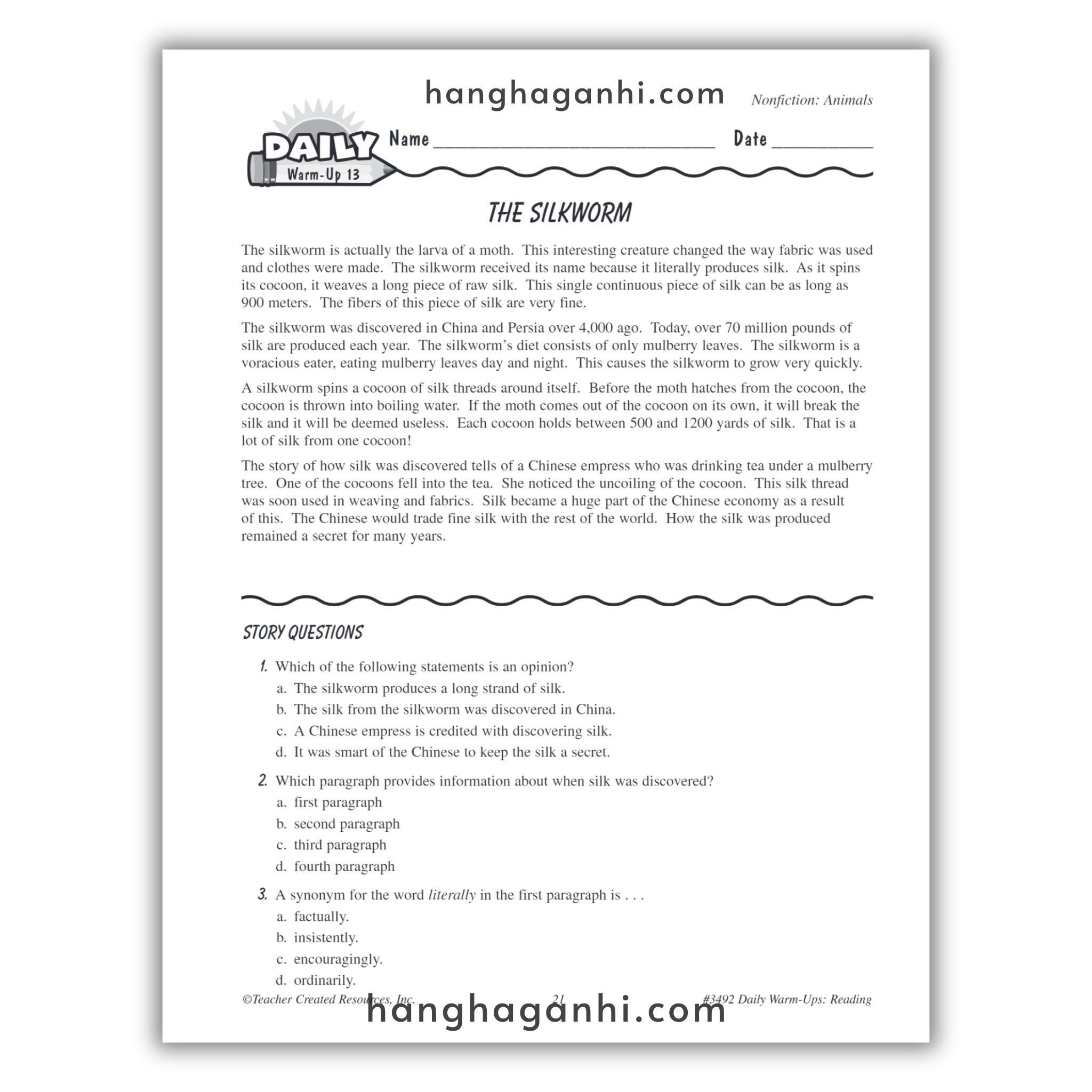 Sách Daily Warm Ups Reading Grade 6_thumbnail_5