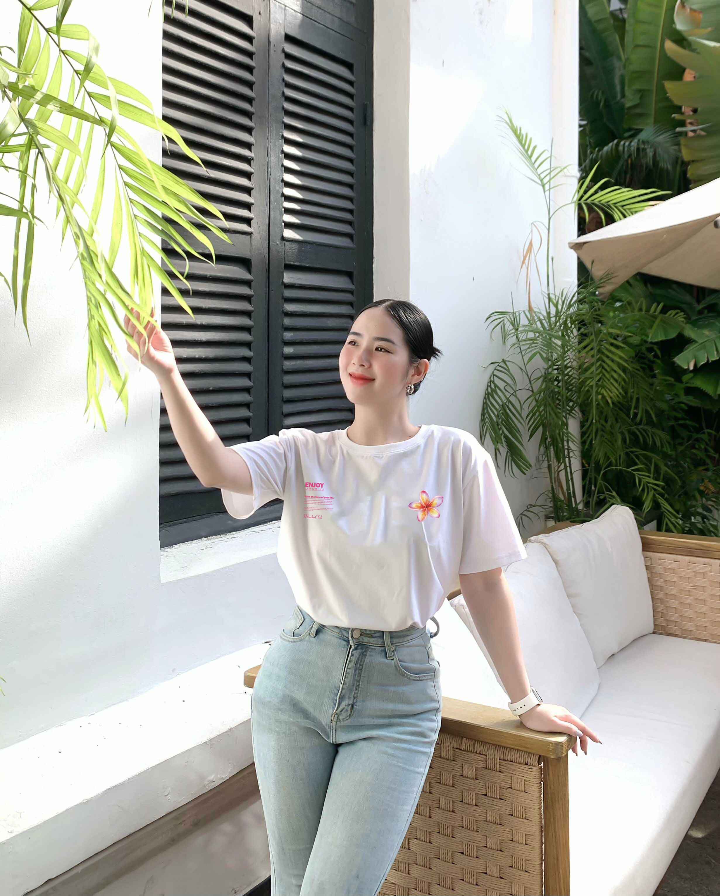 Áo thun nữ in hoa nhỏ xinh form vừa regular ARD1332 Miucho chic vải cotton in mix_thumbnail_4