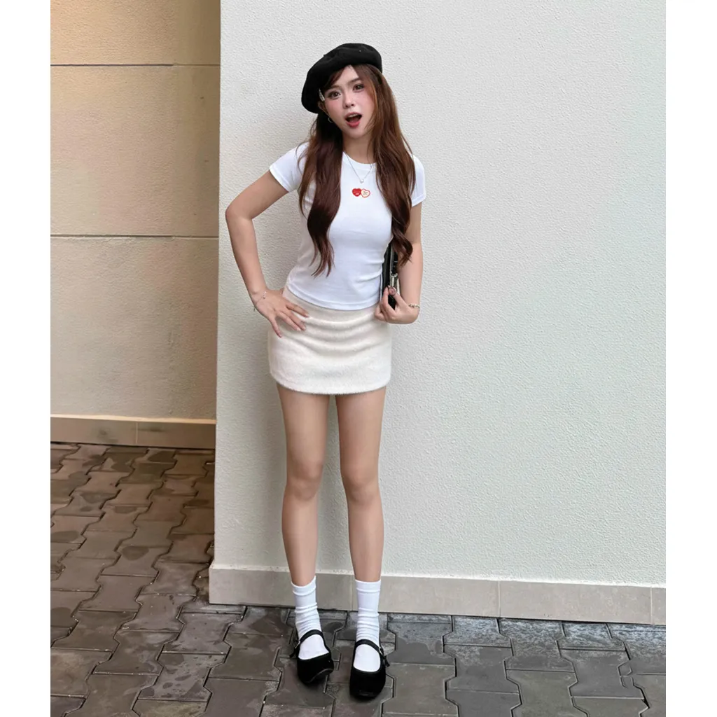 Áo baby tee nữ basic hình tim dễ thương Beezy vải visco thoáng mát tôn dáng 3024_thumbnail_3