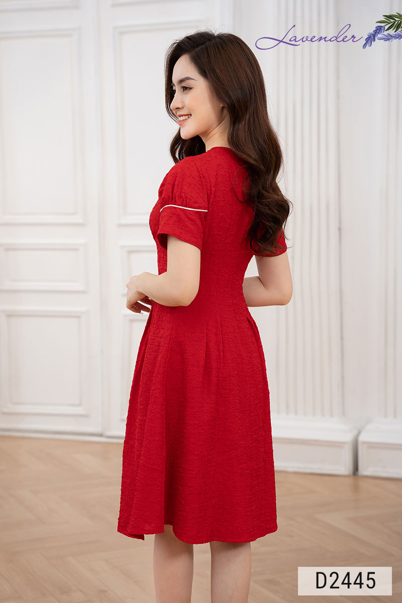 Đầm xòe cổ tim đính phụ kiện lé tay D2445_thumbnail_3