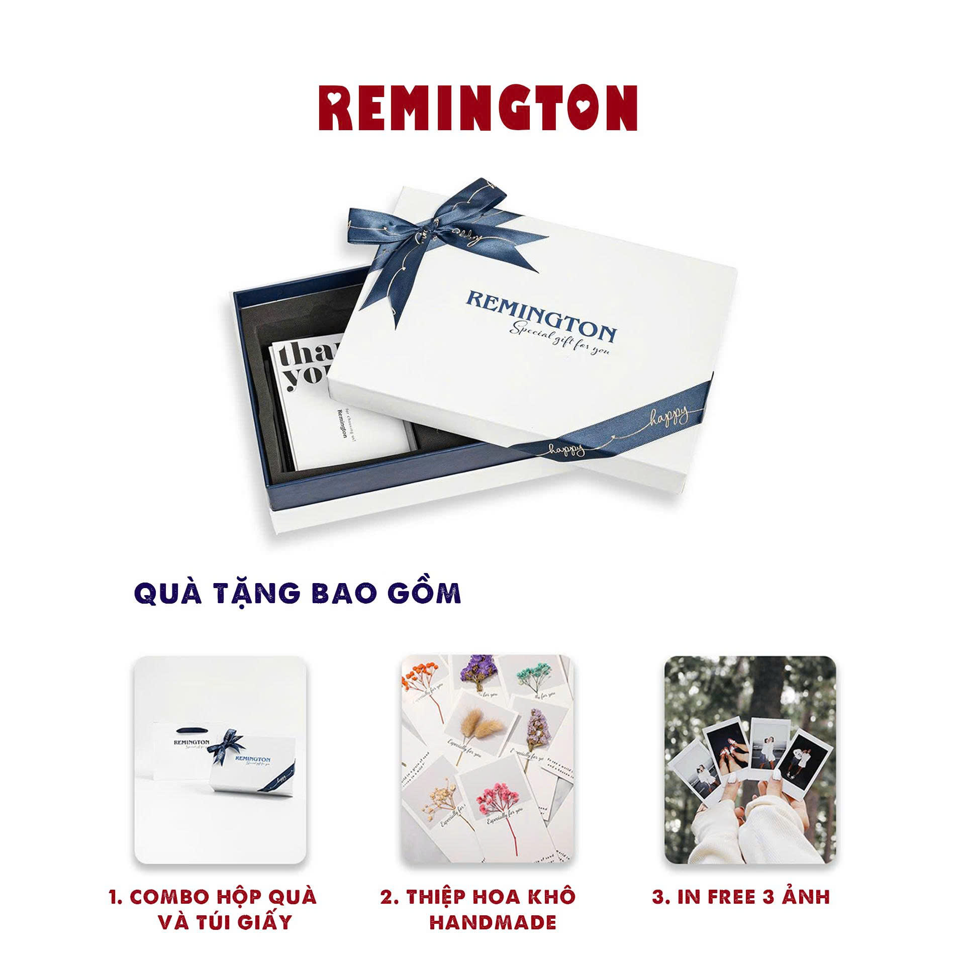 [ Fullbox đã gói quà ] Ví nam khắc tên theo yêu cầu Remington - Cosmos đứng fullbox miễn phí in 3 ảnh và tặng kèm hộp, túi giấy làm quà tặng_thumbnail_1