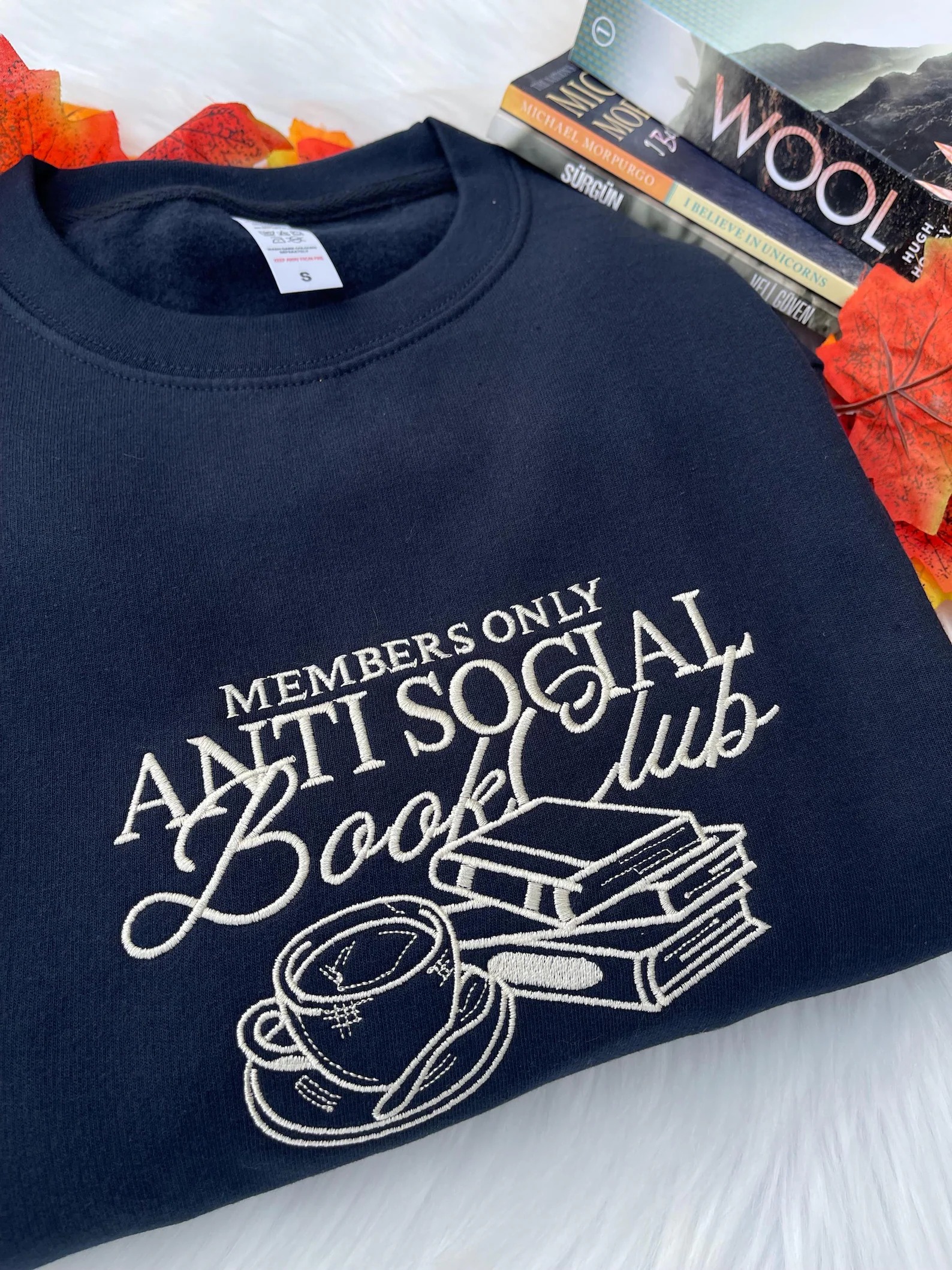 Embroidered Sweatshirt for Readers