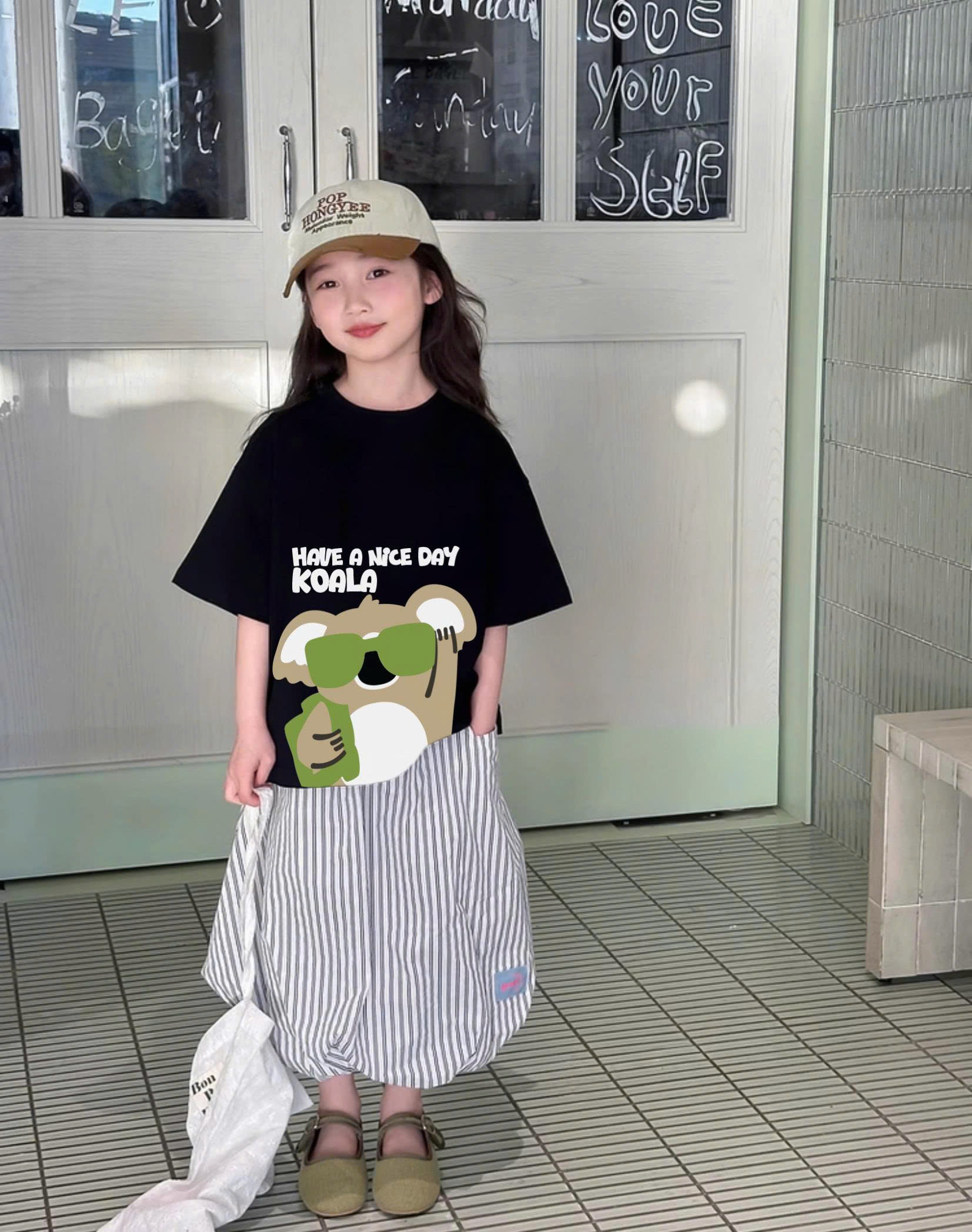 Áo thun form rộng in họa tiết dễ thương cho bé AED2305 Miucho Kid vải cotton thoáng mát mềm mại_thumbnail_5