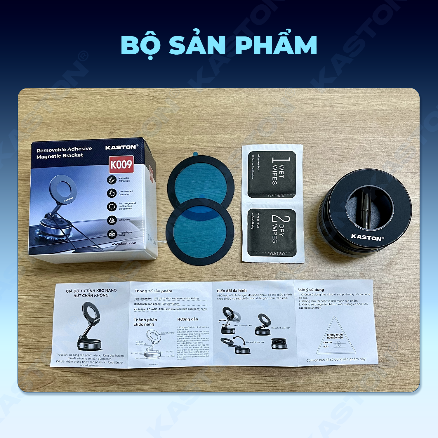 [New] Giá đỡ điện thoại ô tô Kaston - K009 - Keo nano siêu bám - Từ tính hít chân không, xoay 360° gấp gọn đa năng_thumbnail_11