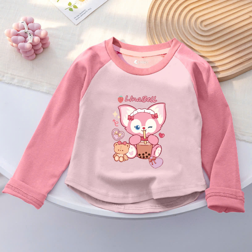 Áo thu đông cho bé gái chất borip co giãn 4 chiều - Áo dài tay bé gái hình dễ thương - Loza Kids AD001_thumbnail_3