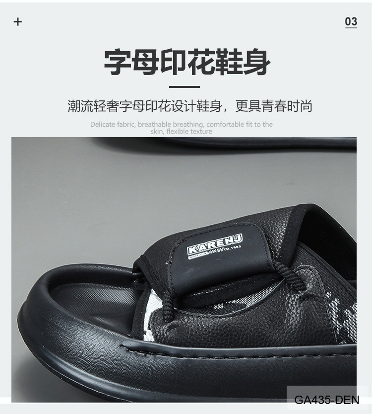 GA435 - Dép nam đế dày thời trang, chất liệu da bò mềm, màu xanh lá và đen_thumbnail_21