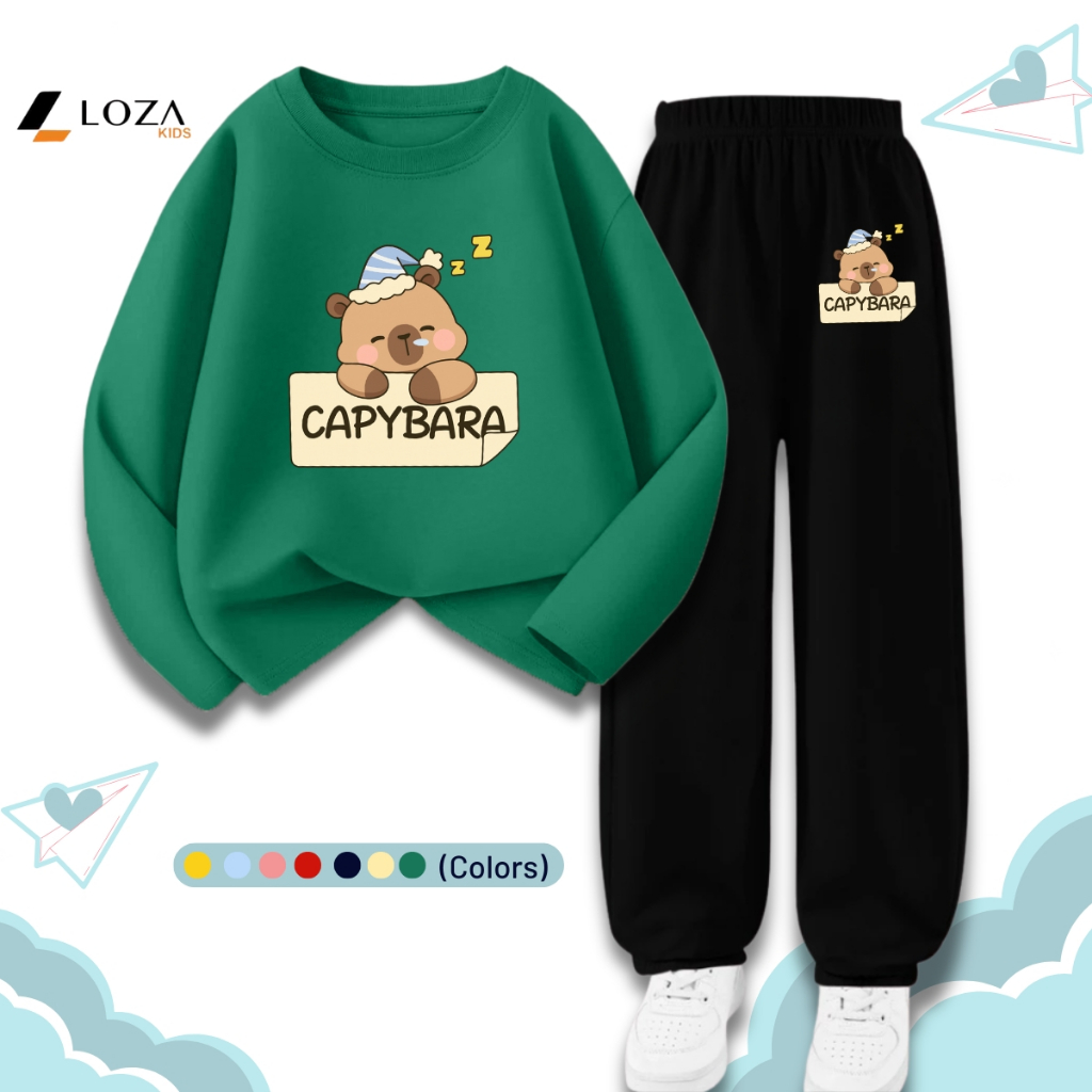 Bộ Thu - Đông bé trai và bé gái in hình Capybara - Loza Kids BW474_thumbnail_4