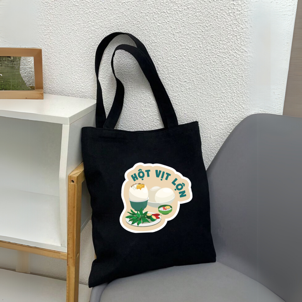 Túi Tote BST Ẩm thực đường phố Việt Nam - Túi vải canvas có túi phụ và khoá kéo đựng vừa A4 (33x37cm) - TOTE22_thumbnail_11
