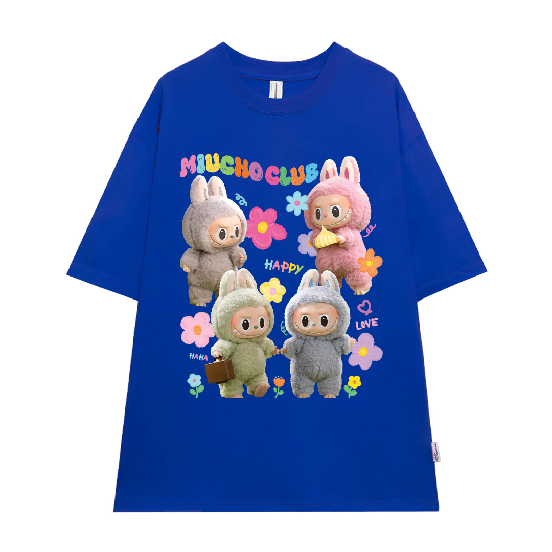 Áo thun labubu dễ thương form rộng nhiều màu ATD1452 Miucho vải cotton cổ tròn in mix_thumbnail_17