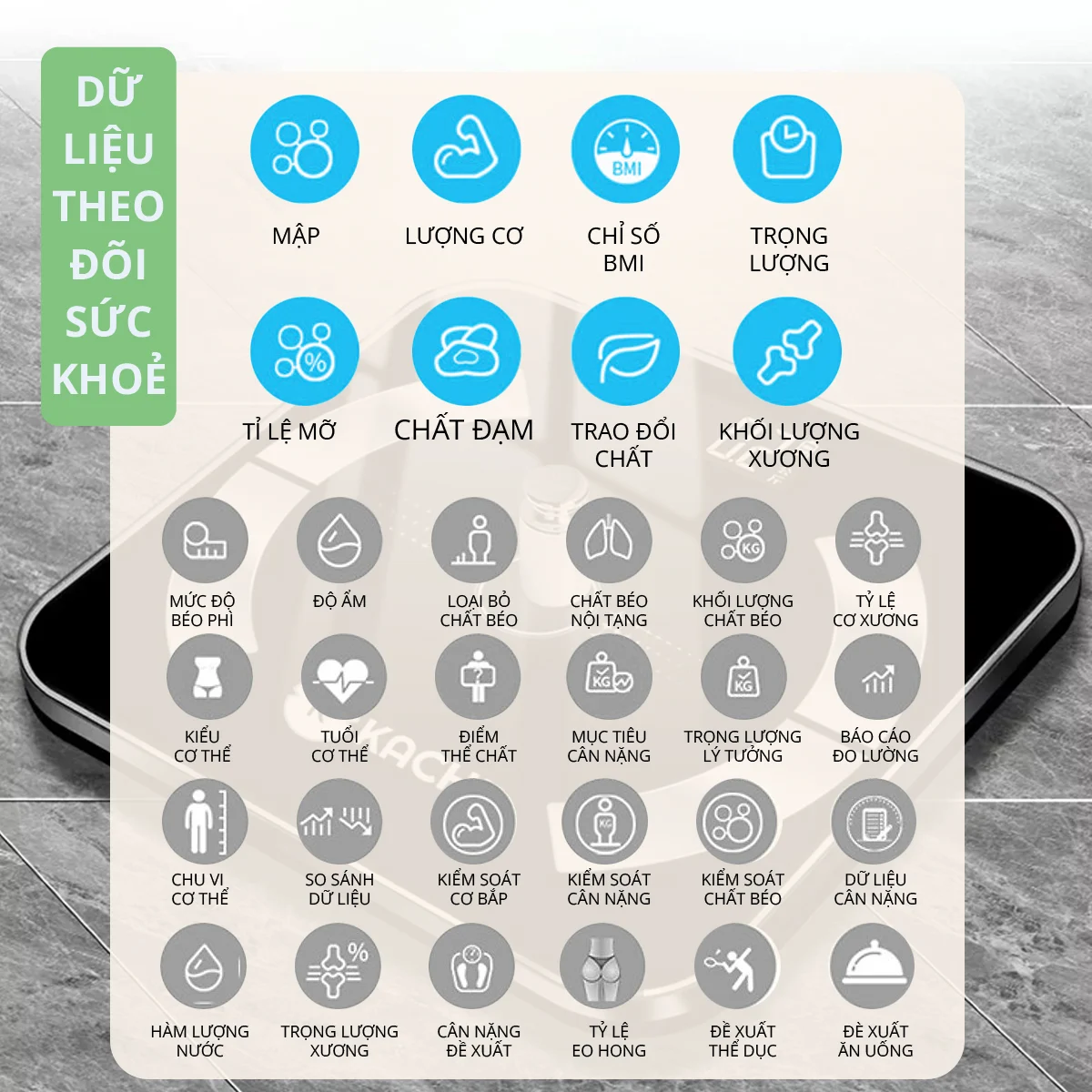 Cân Điên Tử Bluetooth Phân Tích Chỉ Số Cơ Thể Kachi MK223_thumbnail_11