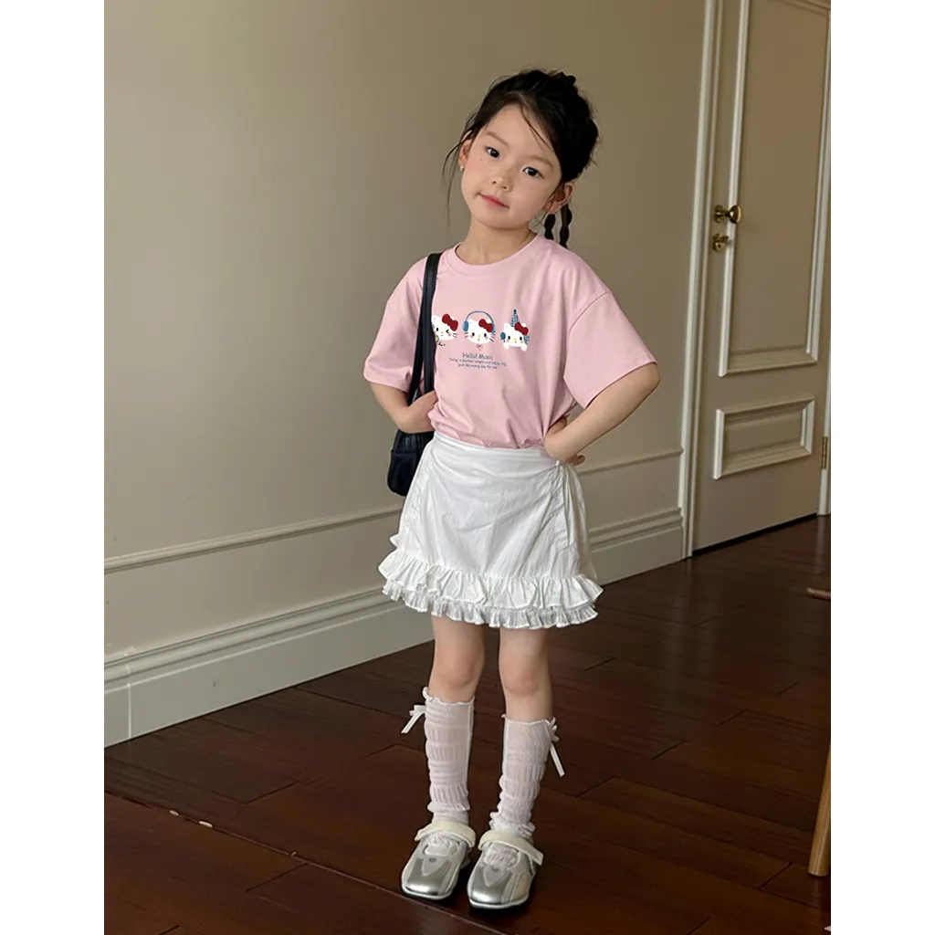 Áo thun form rộng cho bé gái Kado vải cotton co giãn 4 chiều thoáng mát Kitty dễ thương in mix 2887_thumbnail_4