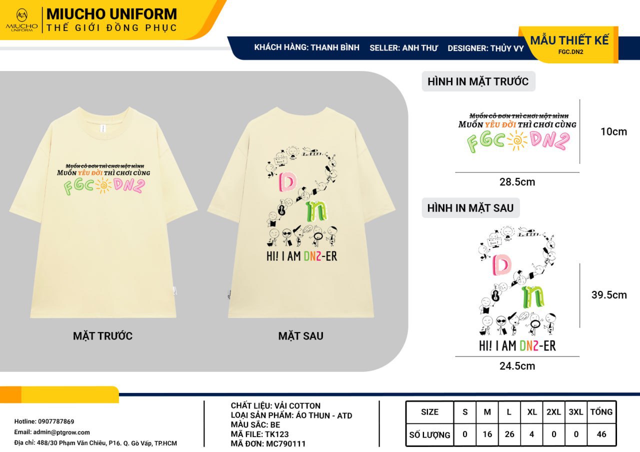 Áo thun thiết kế như yêu cầu TK122