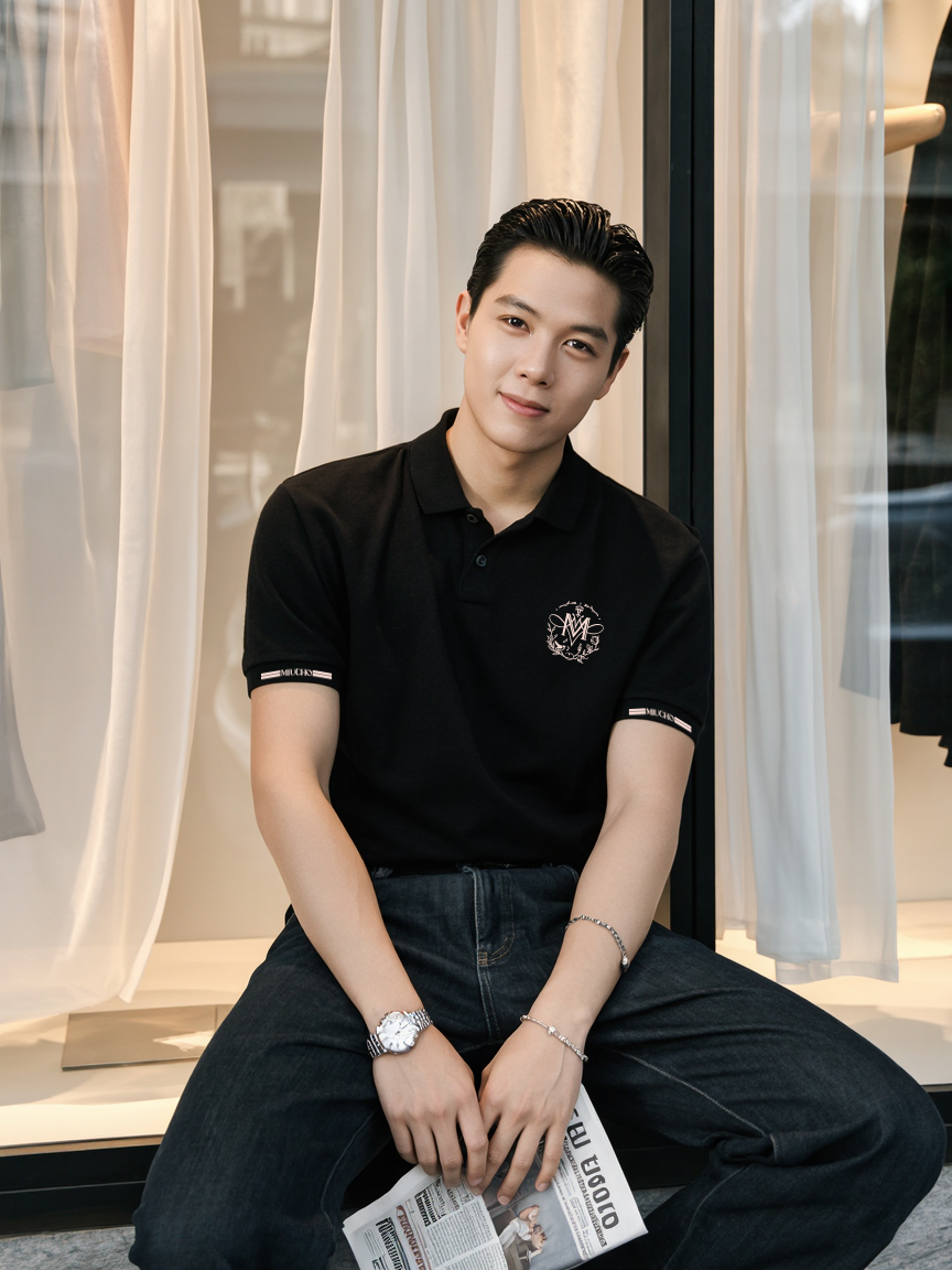 Áo polo nam cá sấu form vừa PLCSD2409 Miucho Iconic chất vải cao cấp co giãn tốt đồ bền cao in mix_thumbnail_6