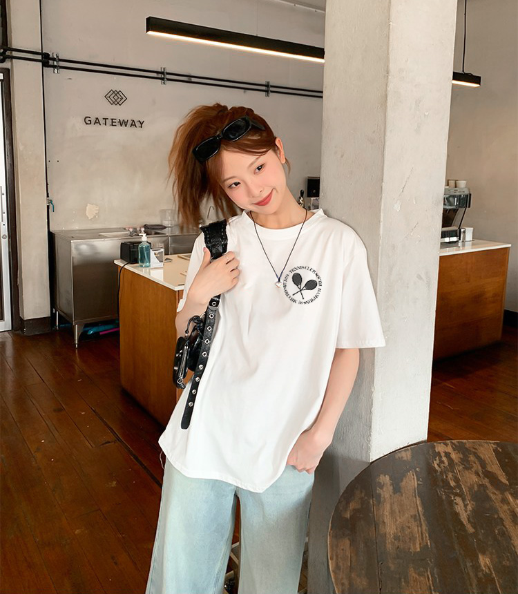 Áo thun nữ form vừa regular nhiều màu sắc ARD1487 Miucho Chic vải cotton cổ tròn in basic_thumbnail_1