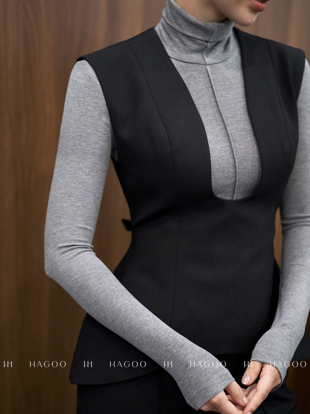 Áo thun cổ lọ bấu gân HAGOO_thumbnail_17