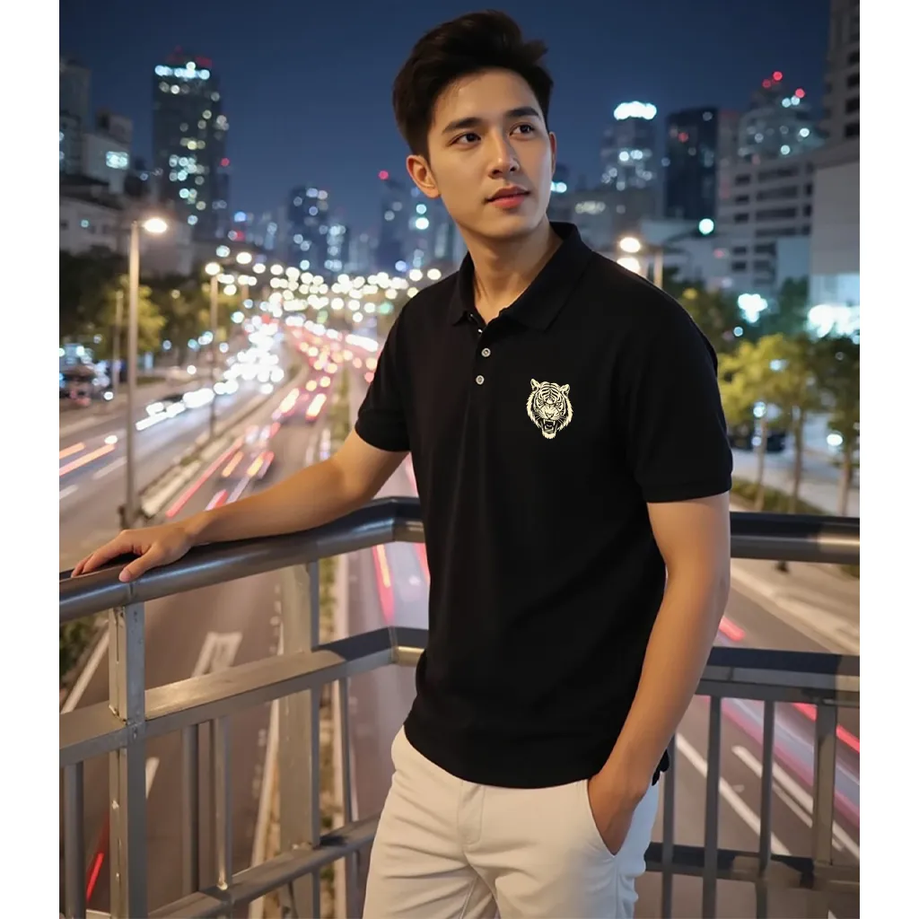 Áo polo cá sấu nam Tiger 2483 Miucho Iconic vải polyester thoáng mát đứng form in mix_thumbnail_3