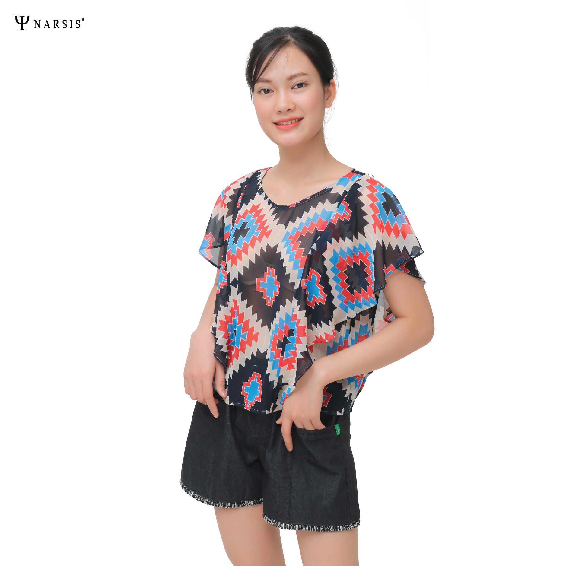 ÁO HÈ NỮ THIẾT KẾ - HỌA TIẾT L9013 L9012 NARSIS CHẤT LIỆU THOÁNG MÁT, DỄ CHỊU, THOẢI MÁI CẢ NGÀY,..._thumbnail_2