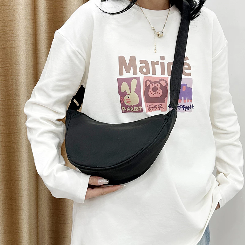 Nylon Messenger Dumpling Bag